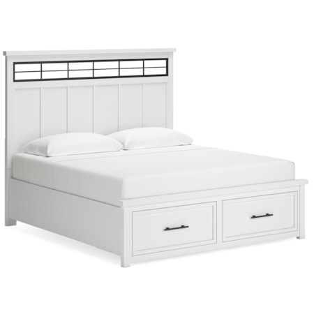 King Panel Storage Bed