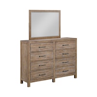 Transitional Dresser and Mirror Set