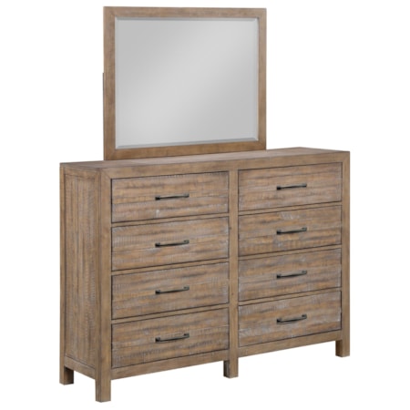 Dresser and Mirror Set