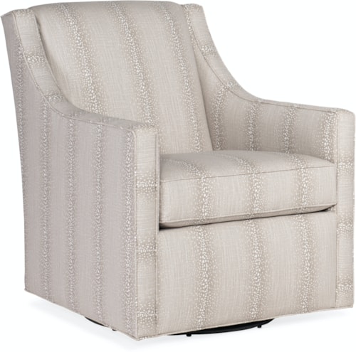 Contemporary Swivel Chair with Track Arms