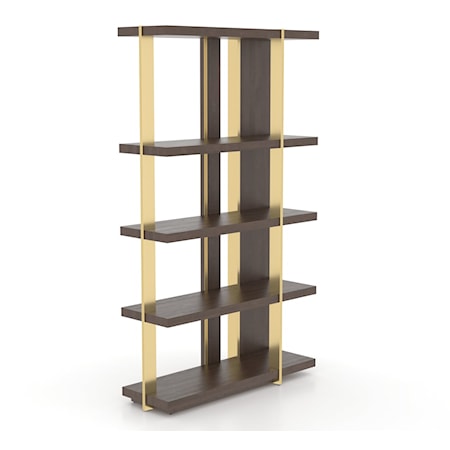 Contemporary Versatile Shelf-Style Buffet with Gold Metal Accents