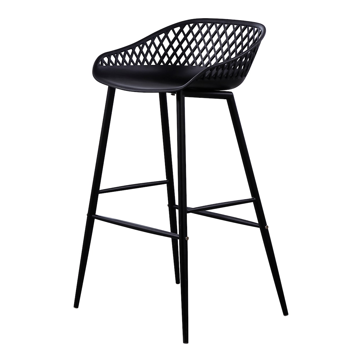 Moe's Home Collection Piazza Piazza Outdoor Barstool Black-M2