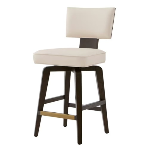 Modern Leather Swivel Counter Stool