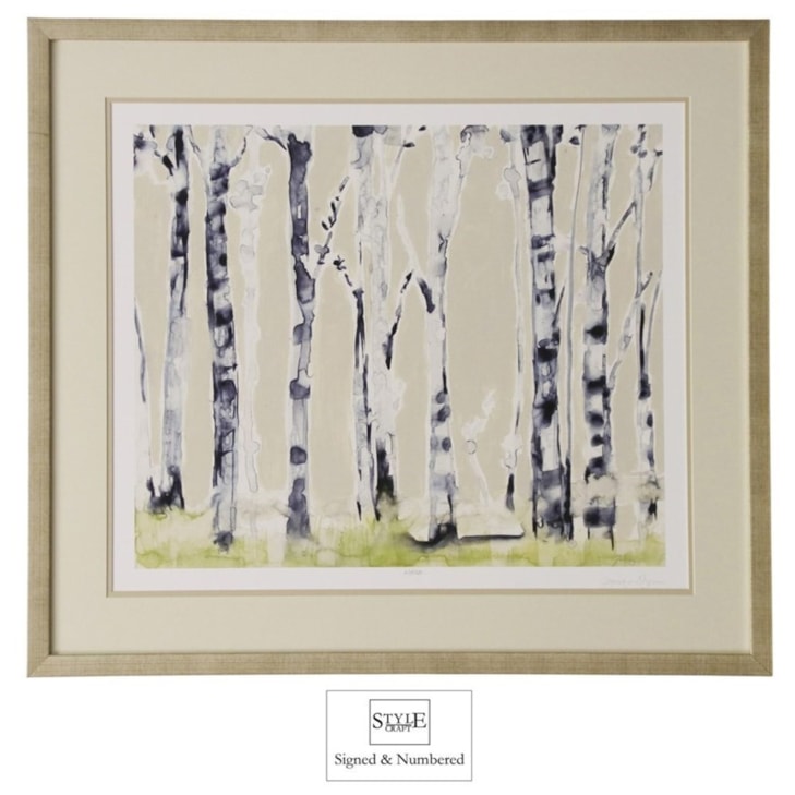 StyleCraft Wall Décor Hand-Signed and Numbered Birch Tree Print