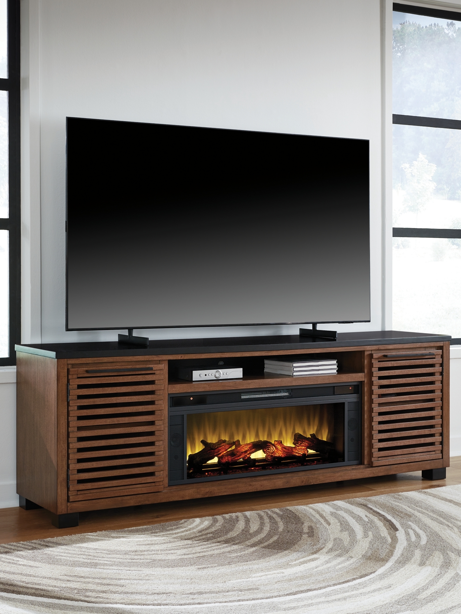 84&amp;quot; TV Stand With Electric Fireplace