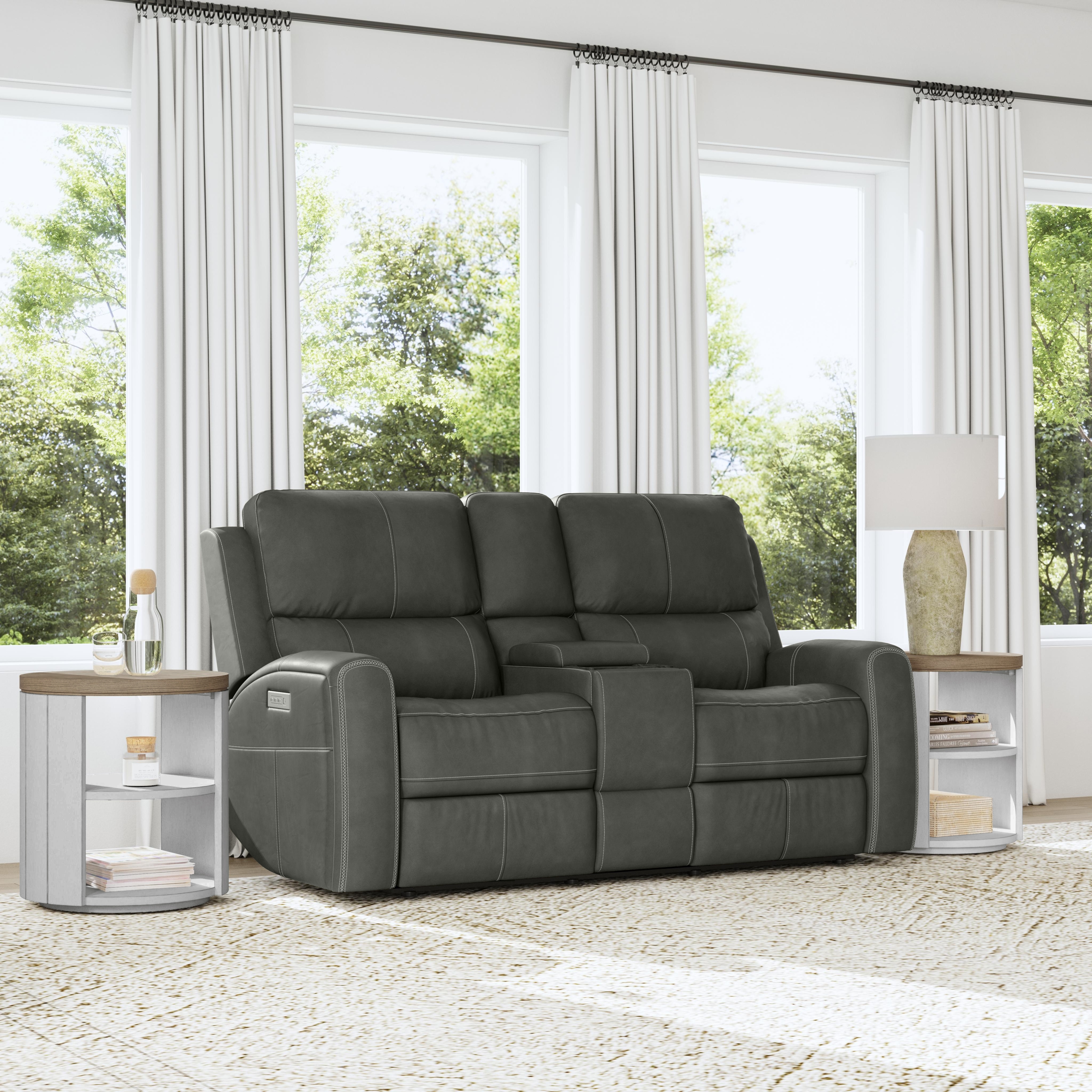 Flexsteel Linden Power Reclining Console Loveseat