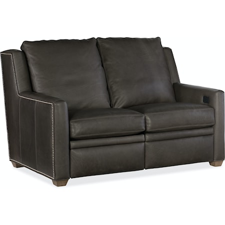 Transitional Power Loveseat with Powered Headrests