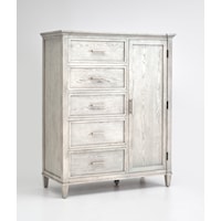 Transitional Door Chest with 5 Drawers