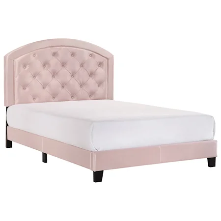 Full Upholstered Platform Bed with Adjustable Headboard