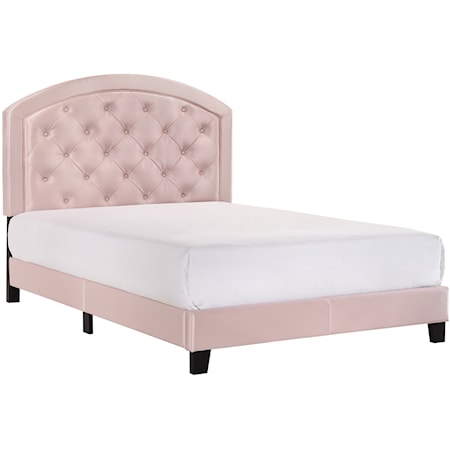 Full Upholstered Platform Bed with Adjustable Headboard