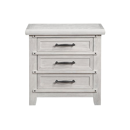 Farmhouse 3-Drawer Nightstand