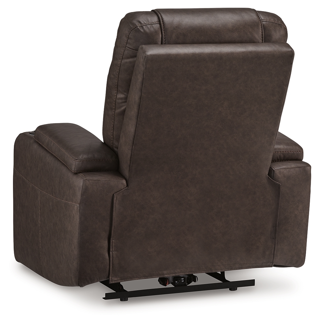 Signature Design by Ashley Schooner Rocks Pwr Recliner/Adj Headrest