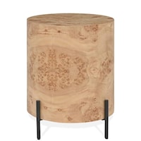 Contemporary Side Table with Tubular Metal Legs