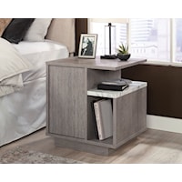 Contemporary One-Door Nightstand with Open Shelving