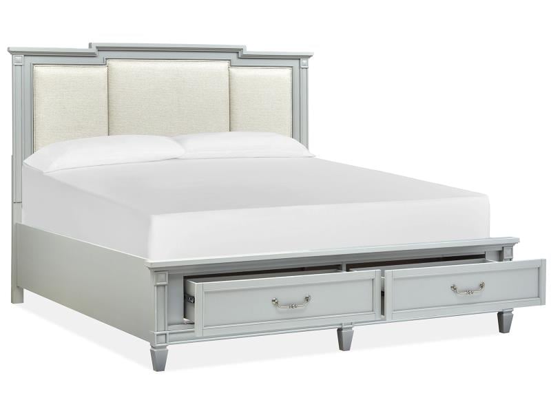 Queen Storage Bed w/Upholstered Headboard