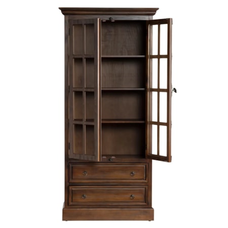 2-Door 2-Drawer Curio Cabinet