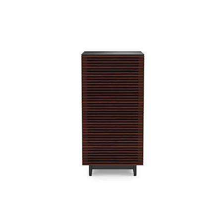 Contemporary Audio Tower with Louvered Door