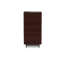 Contemporary Audio Tower with Louvered Door