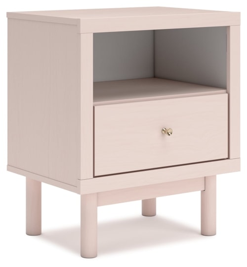 1-Drawer Nightstand with USB Charging