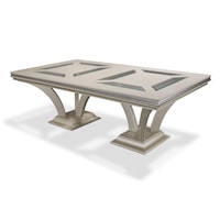 Glam Rectangular Dining Table with Leaf Inserts
