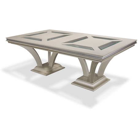 Glam Rectangular Dining Table with Leaf Inserts