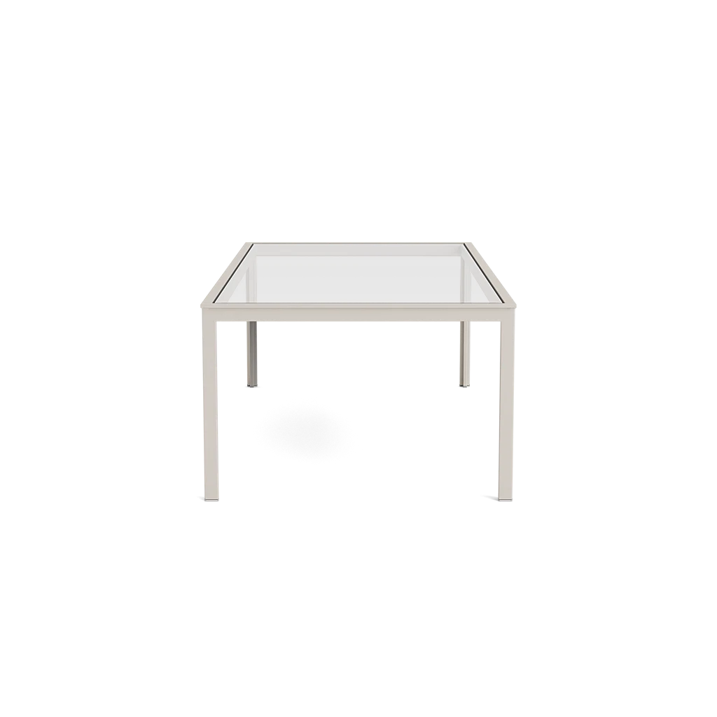 Modern 99" Rect. Glass-Top Dining Table