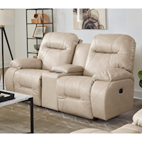 Casual Space Saver Loveseat with Storage Console