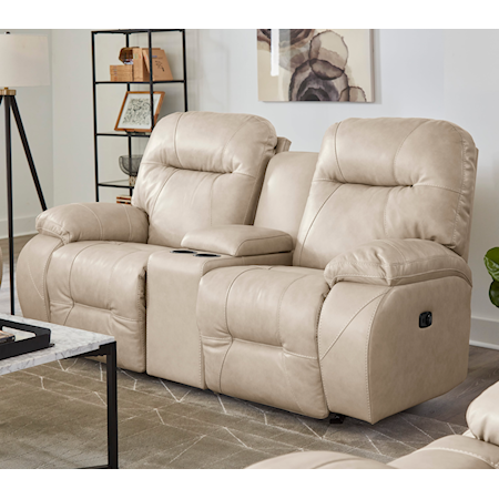 Casual Power Rocker Console Loveseat with USB Port