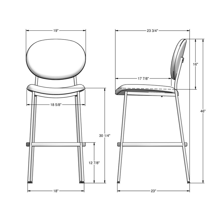 Amisco Cassandra Upholstered Bar Height Stool