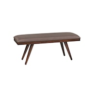 Mid-Century Modern Upholstered Dining Bench with Splayed Legs