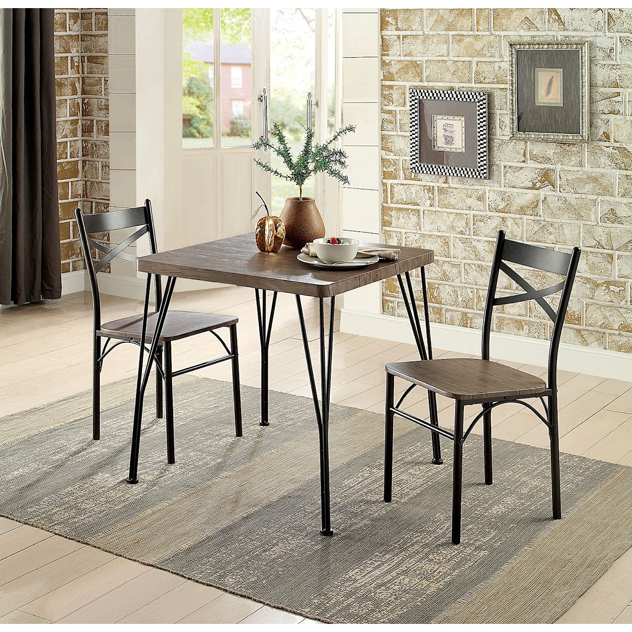 Furniture of America - FOA Slingsbury Three Piece Dining Room Set