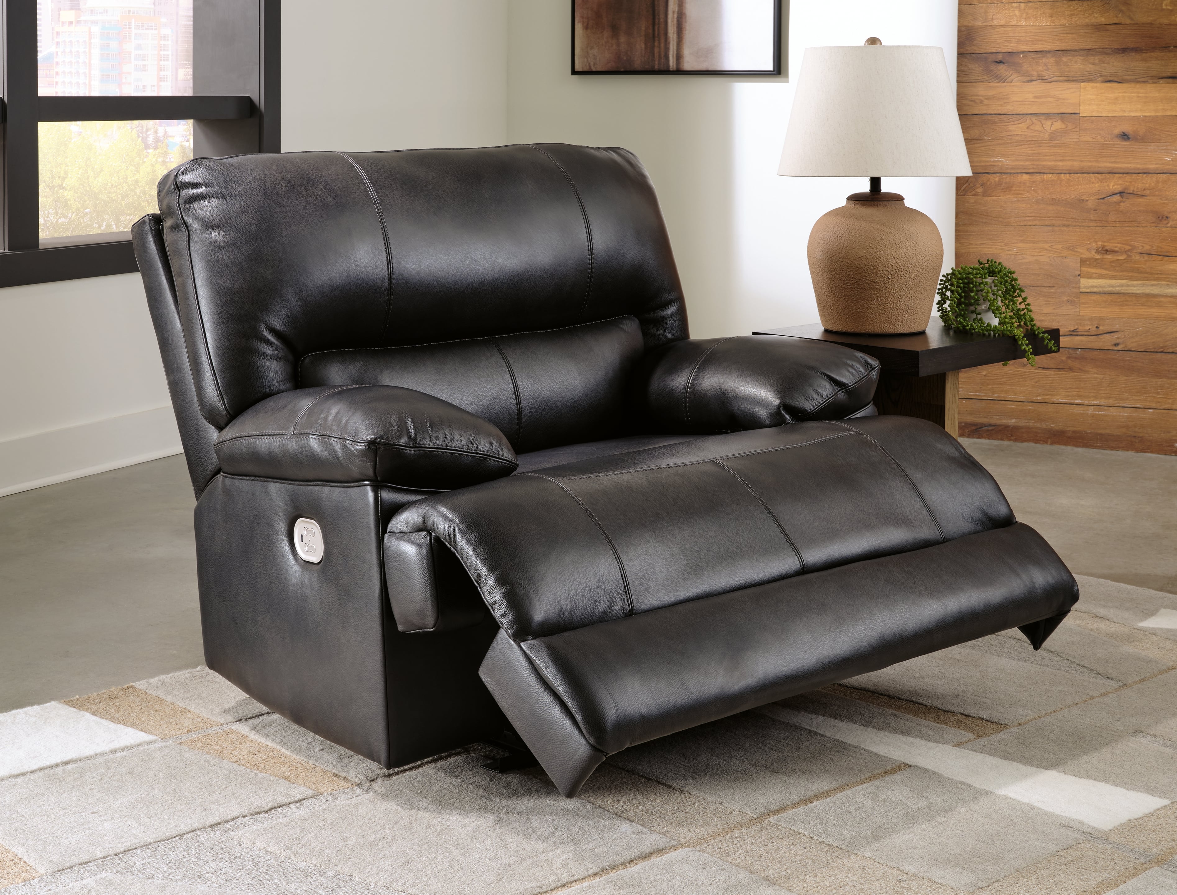 Signature Design by Ashley Mountainous Power Recliner w/ Adjustable Headrest