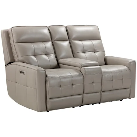 Transitional Power Reclining Loveseat with USB Ports
