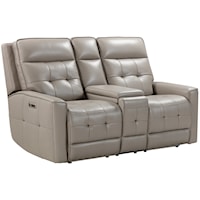 Transitional Power Reclining Loveseat with USB Ports