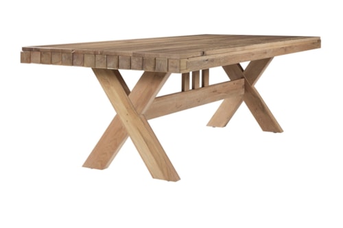 Casual Farmhouse 96" Rectangular Dining Table with Trestle Base
