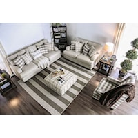 Transitional Sofa and Loveseat Set