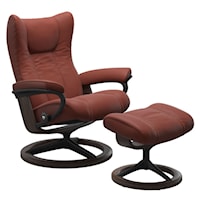 Medium Reclining Chair & Ottoman with Signature Base