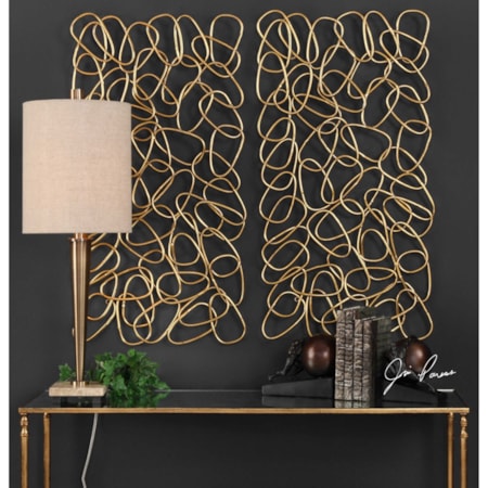 In the Loop Gold Wall Art Set of 2