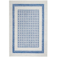 5' x 7' Ivory Blue Rectangle Rug