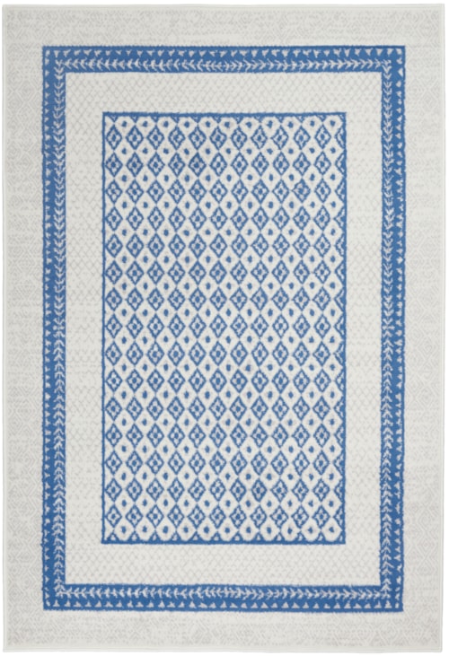 5' x 7' Ivory Blue Rectangle Rug