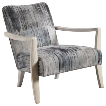 Watercolor Gray Chenille Accent Chair