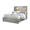 Global Furniture Tiffany King Storage Bed with Built-In Lamps