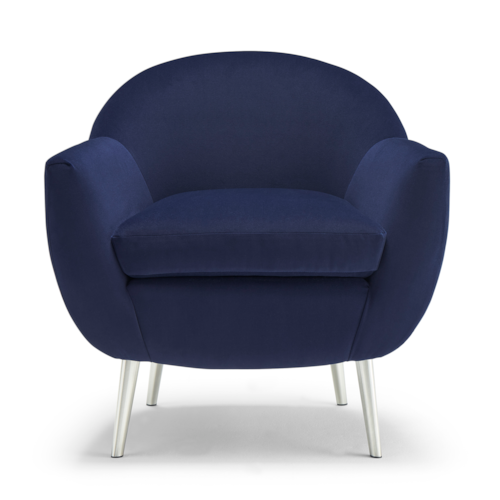 Contemporary Barrel Back Chair with Metal Legs