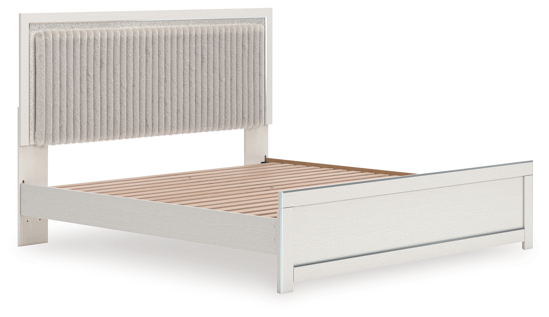 King Upholstered Panel Platform Bed