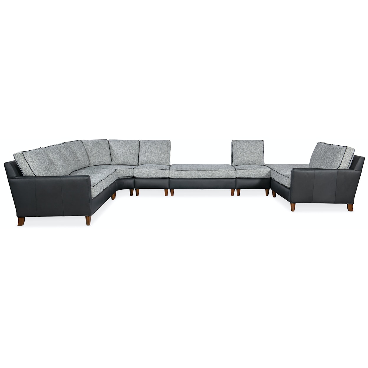 Bradington Young Manning 7-Seat Sectional Sofa w/ 2 Ottomans
