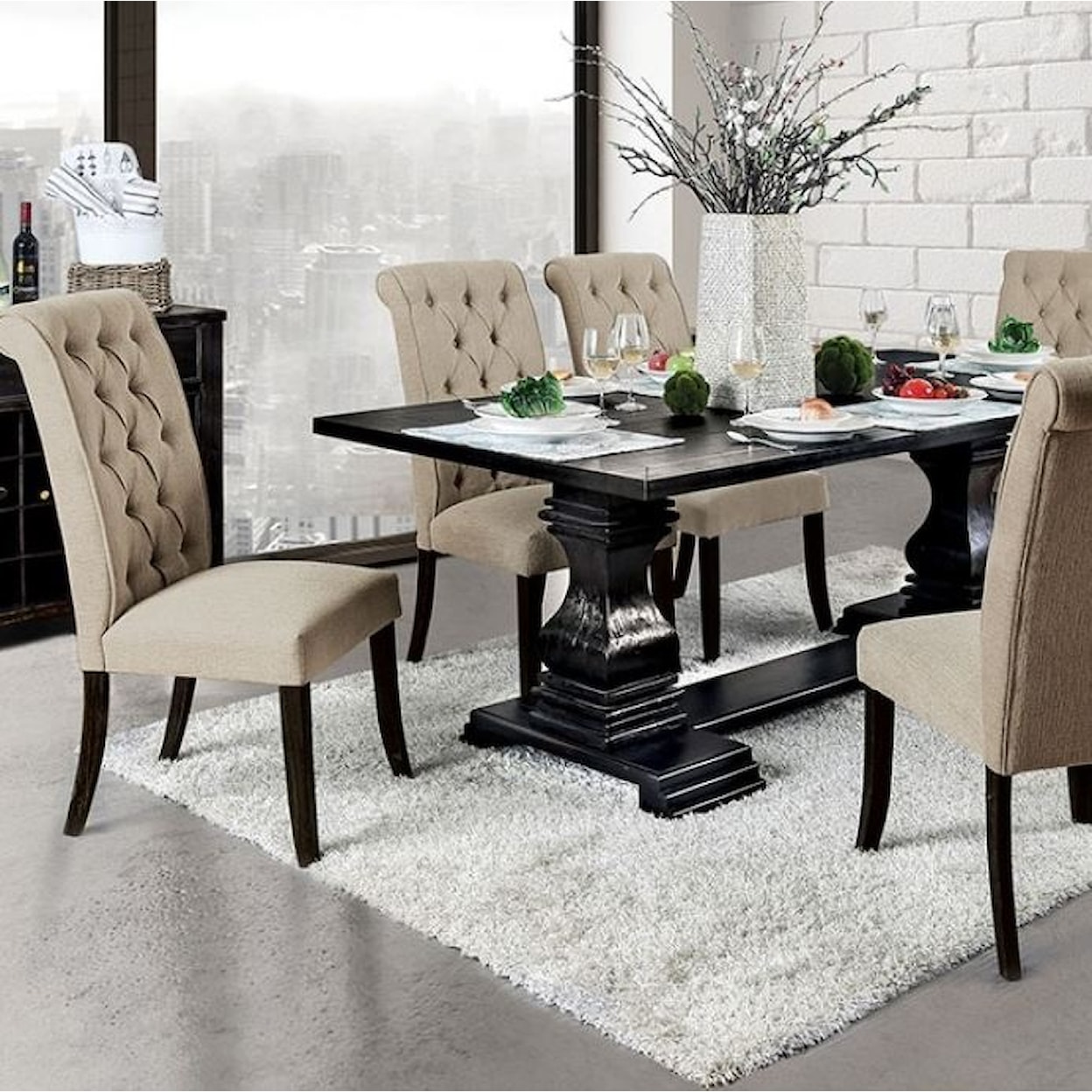 Furniture of America - FOA Nerissa 7-Piece Dining Set