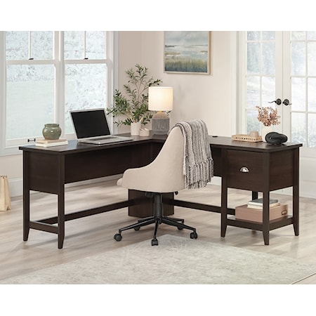Contemporary L-Shaped Desk with File Drawer