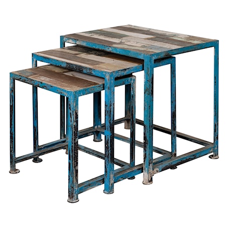 Set of Three Nesting Tables - Reclaimed