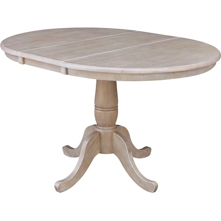 Round Extension Table in Taupe Gray