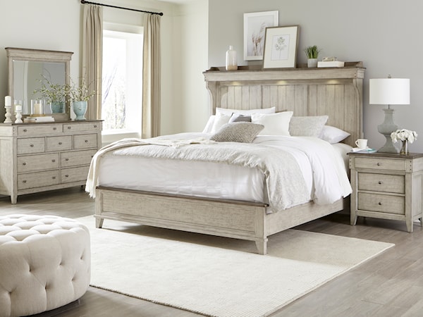 4-Piece Queen Mantle Bedroom Set